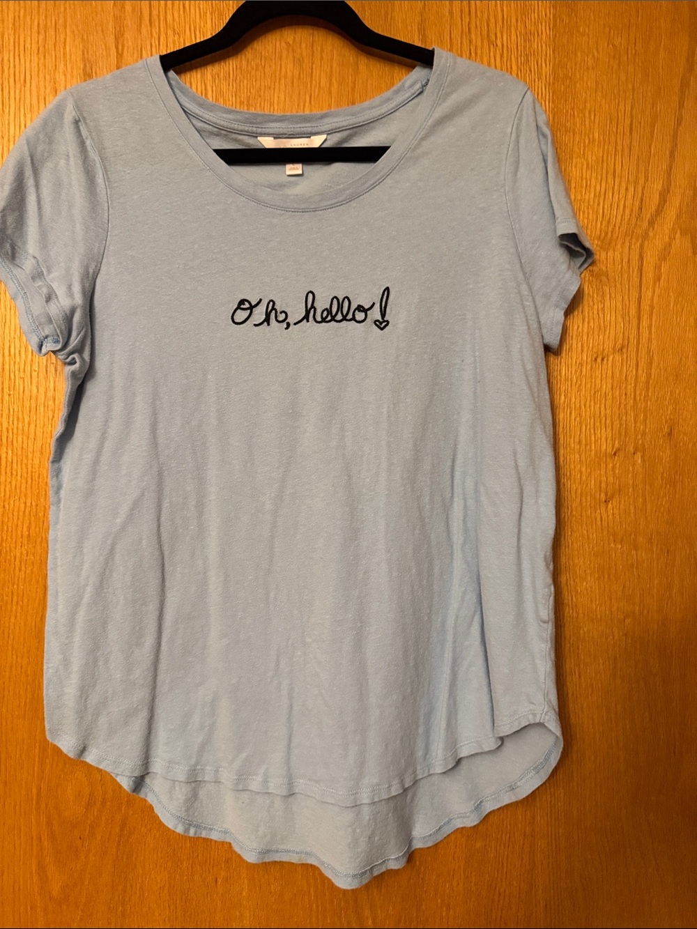 LC Lauren Conrad Light Blue Crew Neck Tee